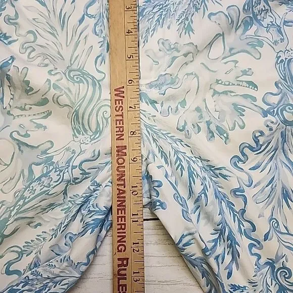 Lilly Pulitzer Kelly Hi Rise Skinny Pant Resort White Aqua Lounge Sz 4 - Picture 8 of 9